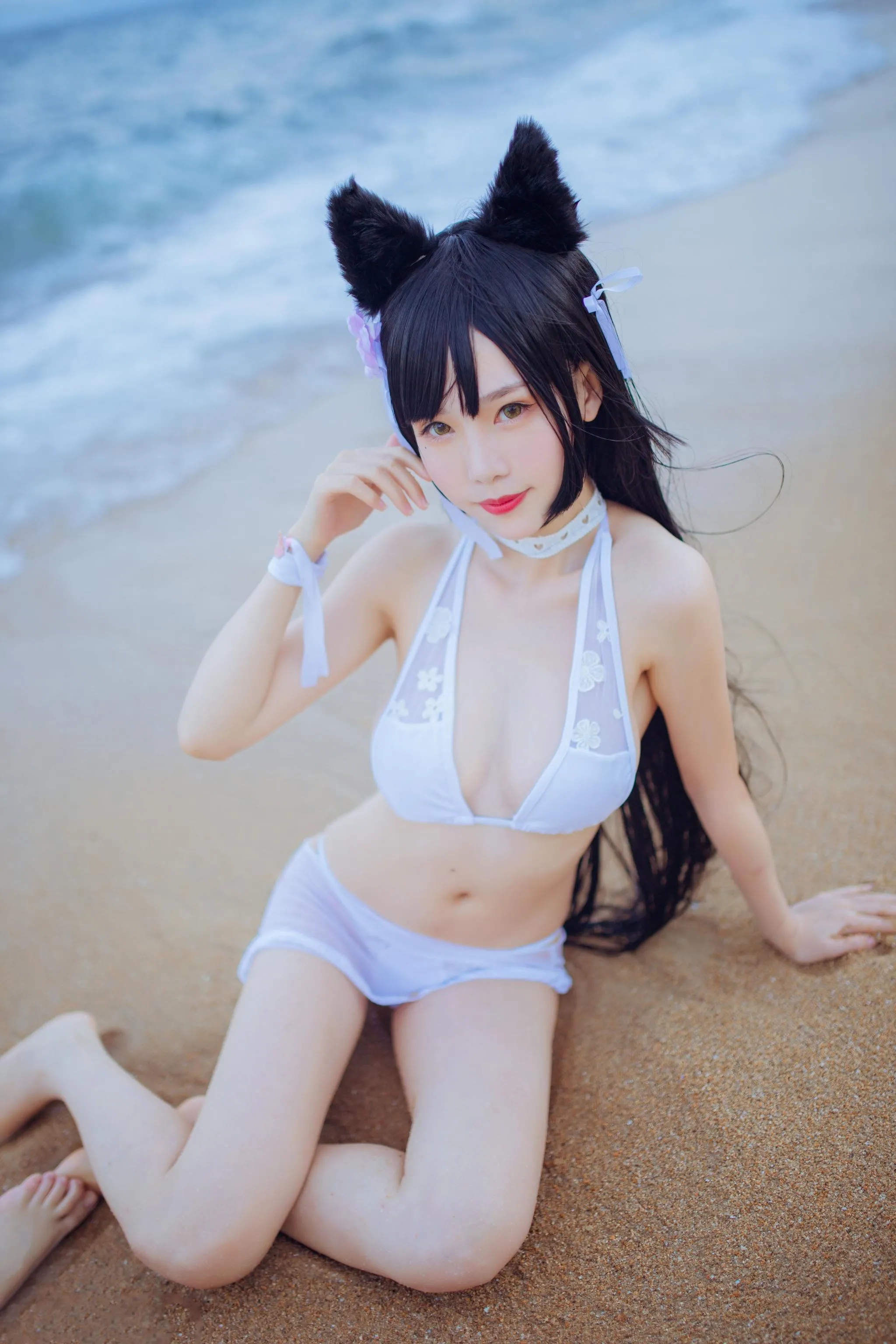 抖娘-利世 – NO.18 獒犬海边泳装 [41P]插图3